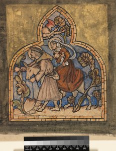 Die Flucht nach Ägypten, 1862, Entwurf für ein Buntglasfenster